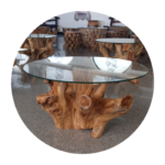 TEAK ROOT WITH GLASS 80